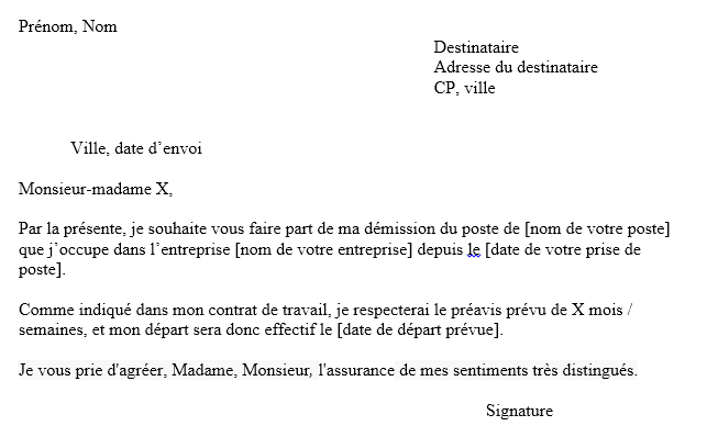 Comment ecrire une lettre de démission CDI ? (Celebrity Exclusive)