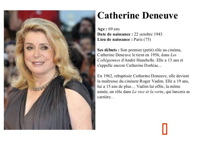 Quelle est la date de naissance de Catherine Deneuve ? (Celebrity Exclusive)