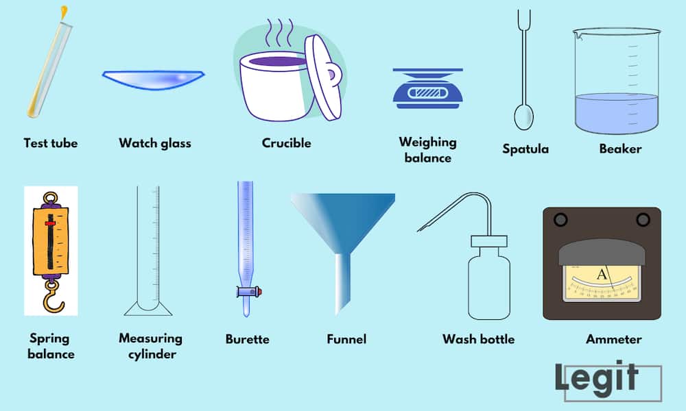 What are the 10 laboratory apparatus and their uses?