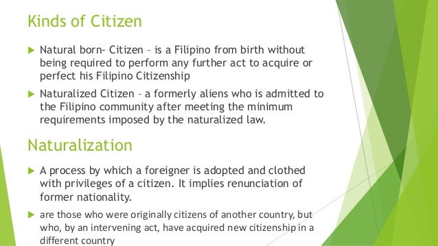 What are the three types of citizenship?