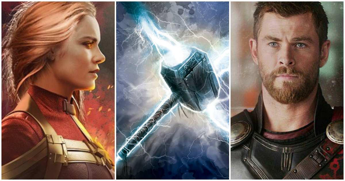 Can Captain Marvel lift Thor hammer?