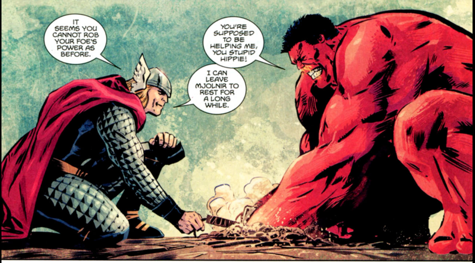 Can Red Hulk lift Thor's hammer?