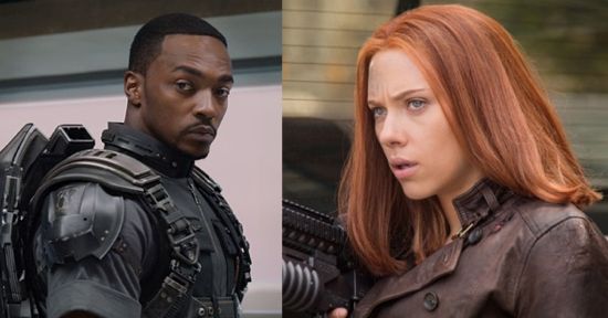 Does Anthony Mackie have a crush on Black Widow?