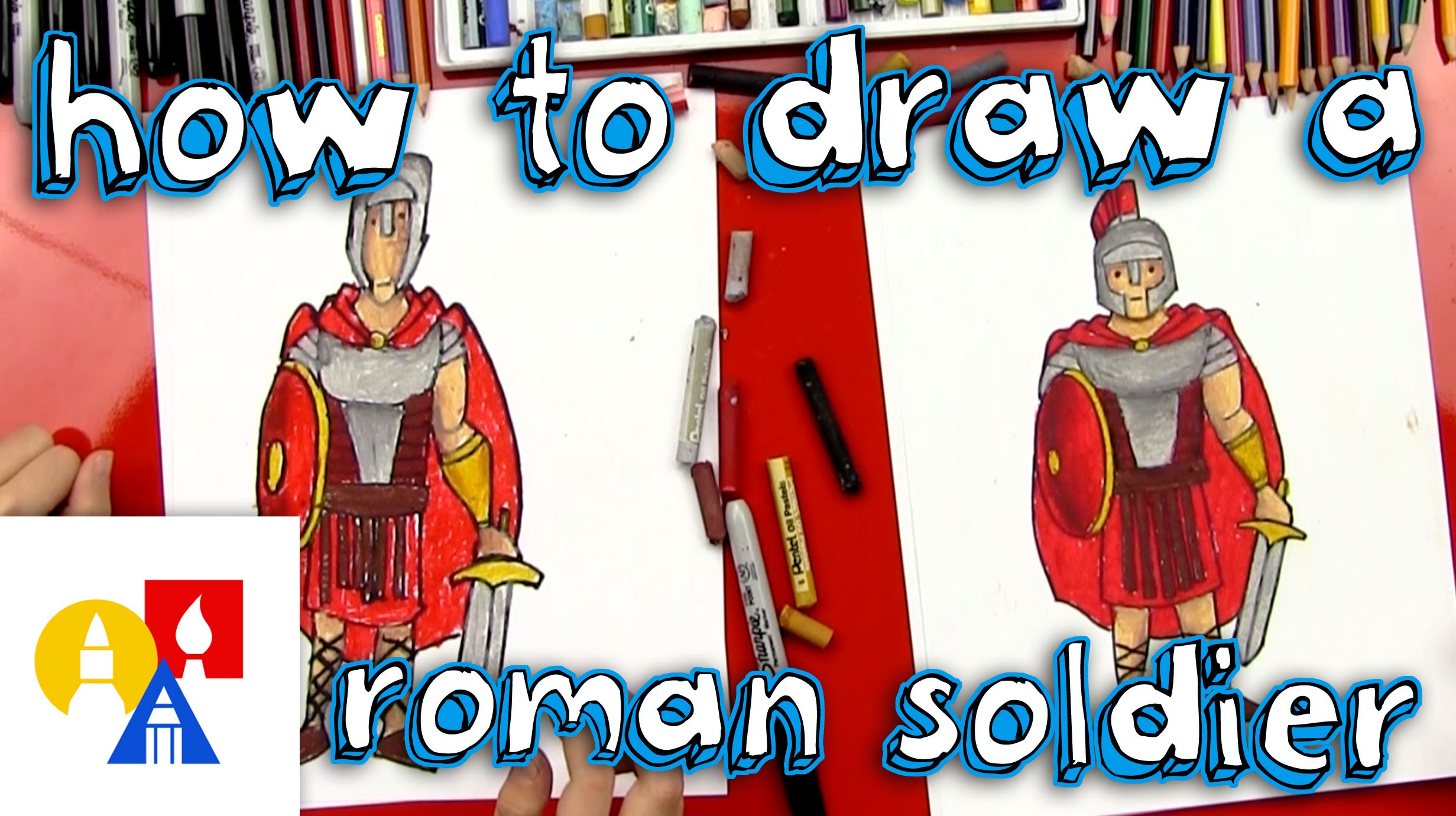 How do you draw a Roman soldier easy?