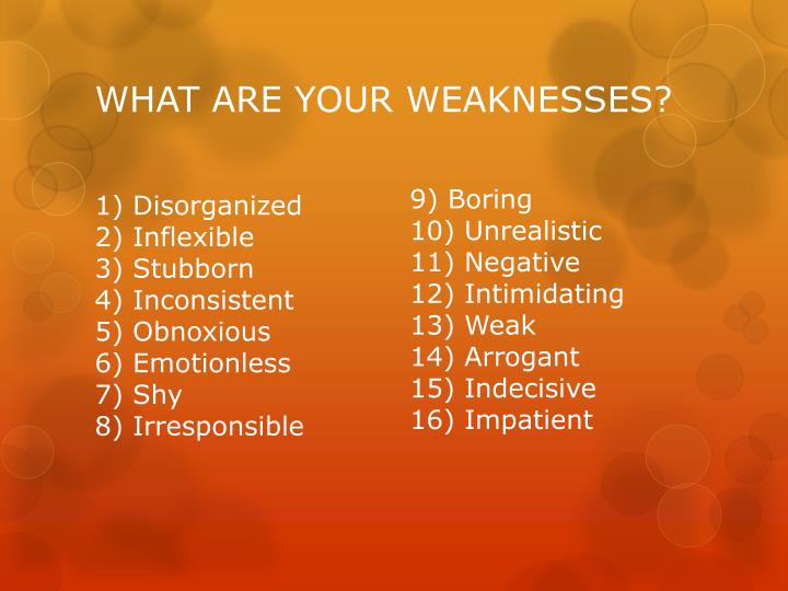 Words That Describe Weaknesses In A Person