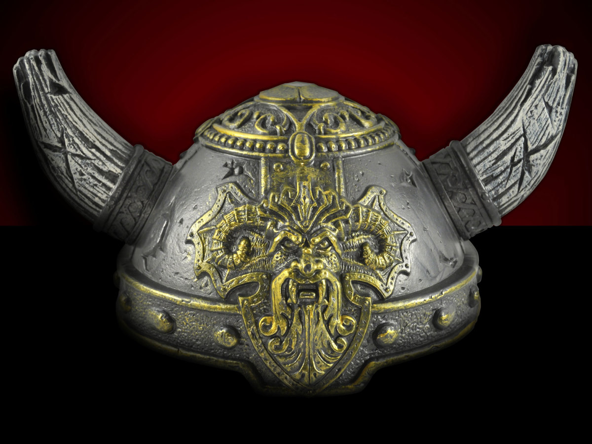 What is the Viking helmet with horns called?