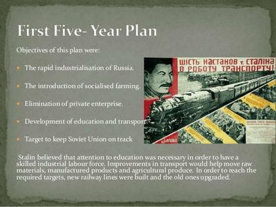 What was Stalin's 5 year plan?