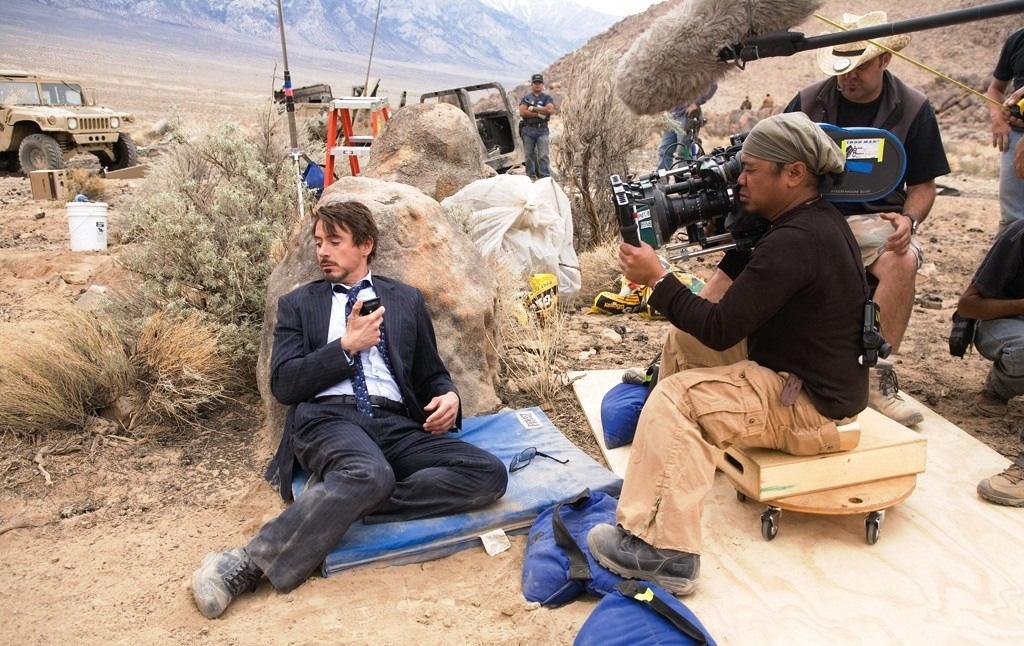 Where was the desert scene in Iron Man filmed?