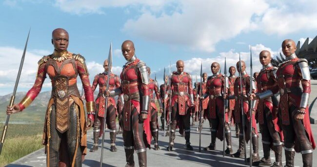 Who are the female guards in Black Panther?
