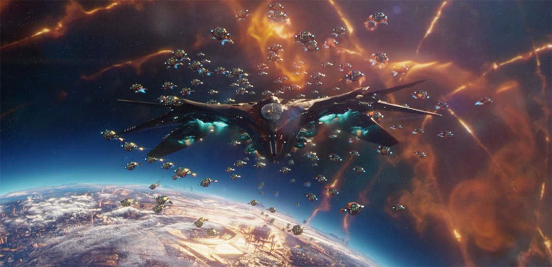 Who saved the Guardians from the sovereign fleet?