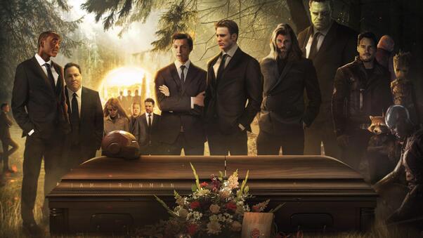 Who was missing from Tony Stark's funeral?