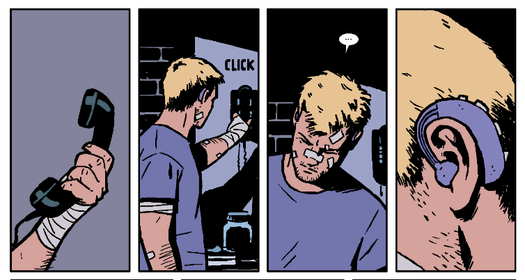 Why does Hawkeye have a hearing aid?