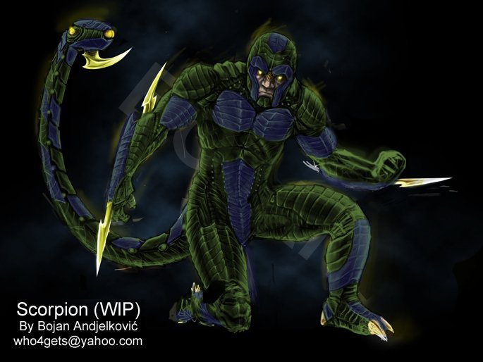 Why is Scorpion stuck in his suit?